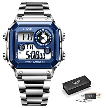 Elektronisko Pulksteņu Vīriešiem Sporta Ūdensizturīgs Datums Modinātājs Pulkstenis ir 2021. LIGE Jaunu Modes Vīriešu Pulksteņi Top Zīmola Luksusa Chronograph+Kaste