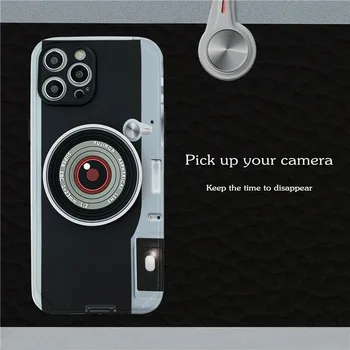 Emīlija Parīzē Gadījumos, iPhone 11 12 Pro MAX X XS XR SE 2020. gadam iPhone 7 8 Plus 12 mini 3D Retro Kameras Fundas
