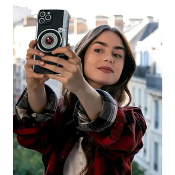 Emīlija Parīzē Gadījumos, iPhone 11 12 Pro MAX X XS XR SE 2020. gadam iPhone 7 8 Plus 12 mini 3D Retro Kameras Fundas