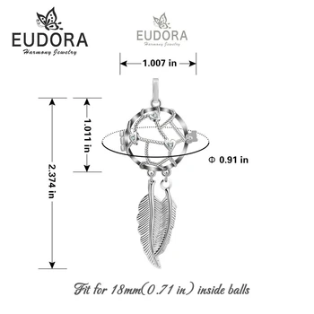 Eudora Harmoniju Dreamcatcher Medaljonu Būris Kulons Necklce Femme Collier Colgante Eņģelis Zvanītāju Skaņas Bumbu Dzemdību rotaslietas K257