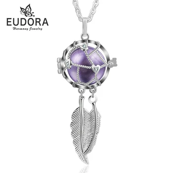 Eudora Harmoniju Dreamcatcher Medaljonu Būris Kulons Necklce Femme Collier Colgante Eņģelis Zvanītāju Skaņas Bumbu Dzemdību rotaslietas K257