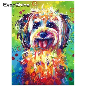 Evershine Dimanta Mozaīkas Cross Stitch Suns Pilnu Kvadrātveida Dimanta Krāsošana Rhinestones Cross Stitch Dzīvnieku Attēlus, Bērni, Dāvanu