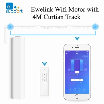 Ewelink, Motorizētie Wifi Aizkaru Motors Ar 4mElectric Alumīnija Sakausējuma Aizkaru Sliedes Stienis Ceļa Smart Home Aizkaru Kontroles Sistēma
