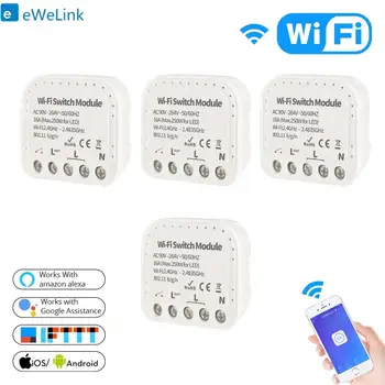 EWelink Wfi Smart Switch App Kontroles WiFi Slēdzis Modulis 16A 90-240V Atbalstu Ārējo Slēdzi Darbu Ar Alexa, Google Home 2-10 gab