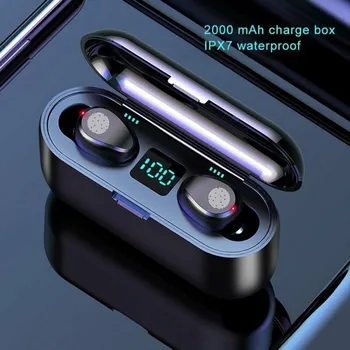 F9 TWS Bluetooth 5.0 Austiņas Power LED Displejs, Touch Control Bezvadu Earbuds Ūdensizturīgs Trokšņa Slāpēšanas