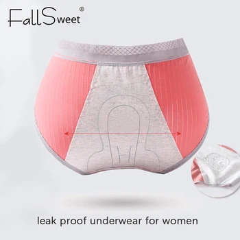 FallSweet 5 gab./ Daudz ! Hermētiskos Periodu, Apakšbikses, Kokvilnas Sieviešu Apakšveļa Augsta Vidukļa Menstruālā Fizioloģisko Biksītes