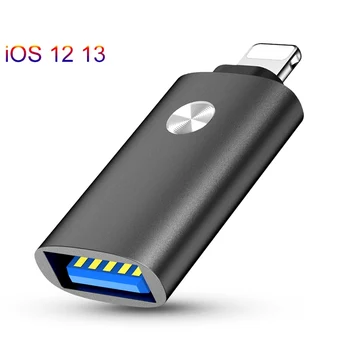 Famale USB, lai Zibens Kameras Adapteri Converter Datu SD Karti un U Diska Īss OTG iPhone 11 Pro XS MAX XR X 6S 6 7 8 Plus