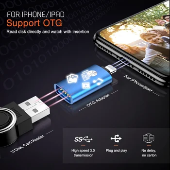 Famale USB, lai Zibens Kameras Adapteri Converter Datu SD Karti un U Diska Īss OTG iPhone 11 Pro XS MAX XR X 6S 6 7 8 Plus