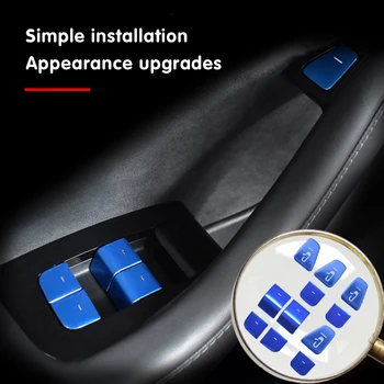 FDIK Model3 Auto Skrāpējumiem Izturīgs Plāksteris ABS, lai Tesla Model 3 Y Piederumi Logu Pacēlāja Slēdža Pogu, Uzlīmes Modeli, Trīs 2020