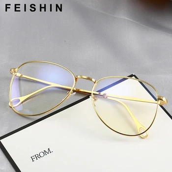 Feishini Datoru Brilles Vīriešiem Zelta Rāmji Staru Starojuma Aizsargs Briļļu Metāla Unisex Anti Zilā Gaisma Brilles Sievietēm Optiskās