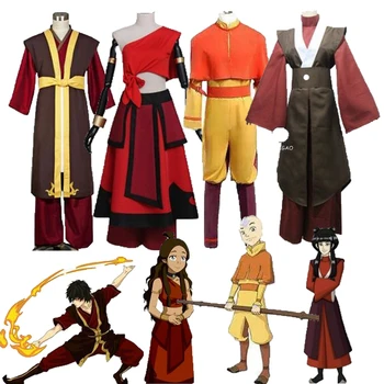 Filmu Iemiesojums Pēdējā Airbender Avatar Aang cosplay kostīmu Vienotu Katara Halloween kostīms pieaugušajiem var pasūtījuma