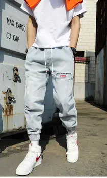 Fipyjip Street wear hip hop kravas bikses vīriešu džinsi, kravas bikses stiept harlan bikses skriešanas bikses rudenī un pavasarī