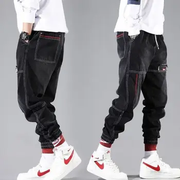 Fipyjip Street wear hip hop kravas bikses vīriešu džinsi, kravas bikses stiept harlan bikses skriešanas bikses rudenī un pavasarī