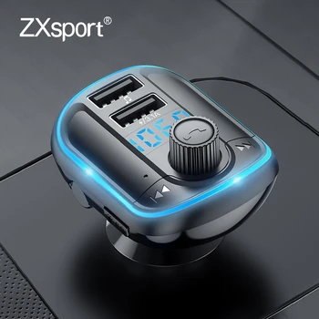 FM Raidītājs Aux Modulators Bluetooth 5.0 Brīvroku Automašīnas Komplekts Audio MP3 Atskaņotājs 3.1 Ātri Uzlādēt Dual USB Automašīnas Lādētājs LED Gaismas