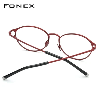 FONEX Tīra Titāna Briļļu Rāmis Sieviešu Vintage Apaļo Briļļu Recepšu Brilles Retro Tuvredzība Optiskie Rāmji Vīriešiem 8501