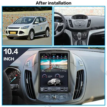 Ford KUGAS 2013. - 2017. gadam Tesla Stils Android 9.0 6 Core Auto GPS Navigācija, Stereo Galvas Vienības Multivides Atskaņotāju Auto Radio Carplay