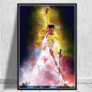 Freddie Mercury Karaliene Rokgrupa Leģendārās Pop Star Komiksu Plakātu Un Izdruku Apgleznošanas Māksla Sienas, Attēlus Viesistaba, Mājas Dekoru