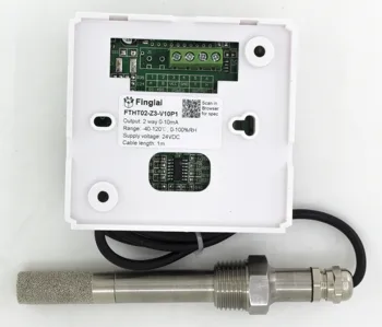 FTHT02 domnas cauruļu augstas temperatūras un mitruma sensora raidītāju 4-20 ma 0-5V 0-10V RS485 izeja, iebūvētas ārā sensors