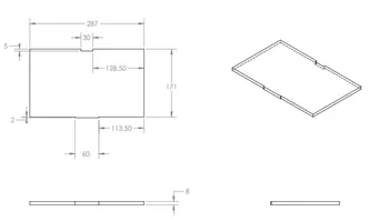 Funssor Replicator 2 borsilikāta stikla plāksnes 8mm biezums veidot plāksnes 287X171MM Rūdītā stikla celtniecības gulta