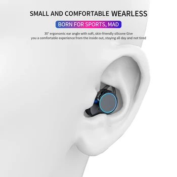 G02 V5.0 Bluetooth Stereo Austiņas Bezvadu IPX7 Ūdensizturīgs Touch Austiņas un Earbuds 3300mAh Baterija, LED Displeja Tips-c Maksas Lietā