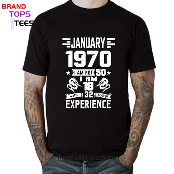 Gadījuma Modes Top Vīriešu Īsām piedurknēm T-krekls, kas Dzimuši janvārī 1970 T-krekls par Tēva Dienu T-krekls