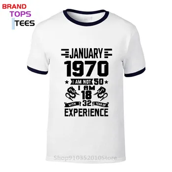 Gadījuma Modes Top Vīriešu Īsām piedurknēm T-krekls, kas Dzimuši janvārī 1970 T-krekls par Tēva Dienu T-krekls