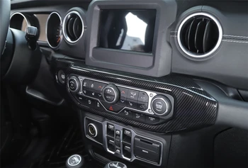 Gaisa Kondicionēšanas Paneļa Vāku piemērots Jeep Wrangler JL 2018 2019 Automašīnas salona Piederumi Car Styling ABS Sarkana Sudraba Oglekļa Šķiedras