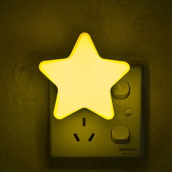 Gaismas Sensors Kontroles Mini Star LED Nakts Gaismas Tumšā Naktī, Bērnu, Guļamistabas Gultas Lampa ar ES/ASV Plug Bērnu Miega Gaismas