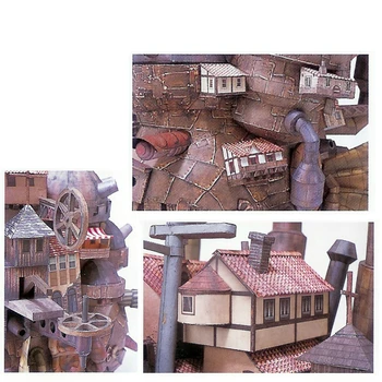 Gaudot s Moving Castle 3D Puzles Papīra Paraugs Komplekti Apkopot Jigsaw Pieaugušajiem Bērniem Dāvanas, Rotaļlietas, Izglītības Roku darbs Multfilmu Kolekcijas