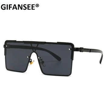 GIFANSEE vienu gabalu Lielizmēra kvadrātveida saulesbrilles vīriešiem zīmola dizaineru sieviešu liels rāmis Toņos Brilles Tendence Unikālu Sieviešu UV400