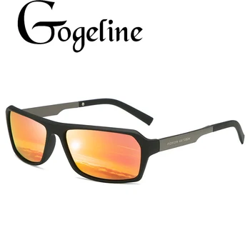 Gogeline Laukumā Polarizētās Saulesbrilles Vīriešiem Braukšanas Taisnstūra UV400 Spoguļi Saules Brilles Vīriešu Modes Eyeware
