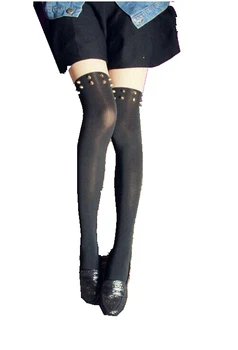 Gothic Lolita Zeķubikses Punk Sieviešu Kniežu Zvaigžņu Galvaskausa Galvas Modelis Zeķbikses