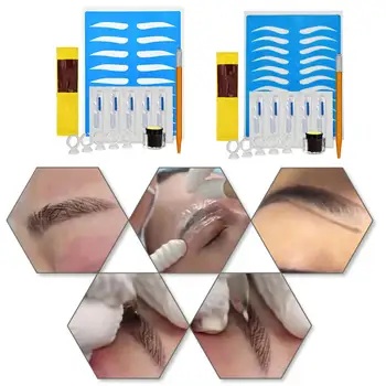 Grims Skaistumkopšanas Instrumenti 1 iestatiet 3D Profesionālās Pastāvīgu Microblading TattooTraining Komplekti Uzacu Tetovēšanas Prakses Komplekts