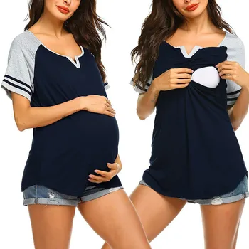 Grūtniecēm T Tee Dzemdību Īsām Piedurknēm Plus Lieluma Māsu T-krekls ar Krūti Camiseta Enfermera Māsu Topi