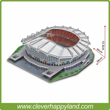 Gudrs&Laimīgu 3D puzzle Ķīna FC Stadions 3D Puzzle Modeli Papīra Shanghai Hongkou Football stadium DIY puzzle papīra paraugs