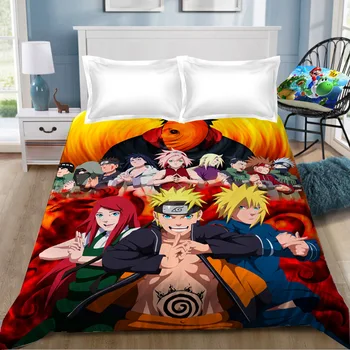 Gultas Loksnes Anime Naruto Iespiesti Dzīvoklis palagu Komplekts Multfilmas Bērniem Dāvanas Guļamistaba Dekori Mājas Lapas Gultasveļa Gultas Veļa Gultas