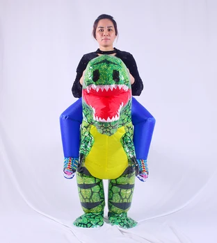 Halloween Bērniem Pieaugušo Braukt uz Dino Piepūšamās Kostīmi Dinozauru Cosplay Kostīmu Ziemassvētku Karnevāls Puse Kleita Lomu Spēlē Uzvalks