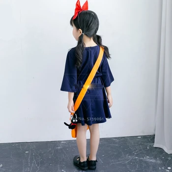Halloween Kikis Piegādes Dienests Meitenes Pusi Kleitu Bērniem Japāņu Filmu Anime Cosplay Kostīms Bērniem, Iepakojuma Soma Skatuves Tērpiem