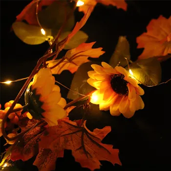 Halloween LED gaismas stīgu 1.8 M 20LED Apgaismota Fall Rudens Kļavu Lapām, Ķirbju, Vainags Pateicības Dekoru Dropshipping #F#30OT12