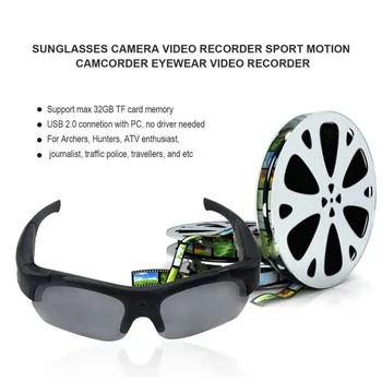 HD 1080P Saulesbrilles ar Kameru, Maināmu Polarizēta-lēcas Video Ieraksti Sporta Saulesbrilles Mini Videokamera Briļļu Kamera
