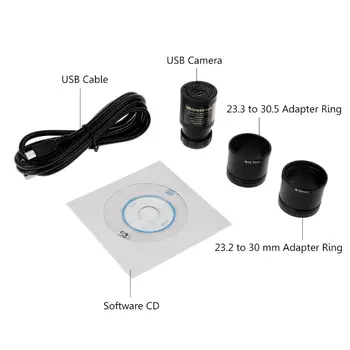 HD CMOS 2.0 MP USB Elektroniskā Mikroskopa Okulāra Kameru Montāžas Izmērs 23.2 mm ar Gredzenu Adapteri 30mm 30.5 mm