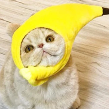 Helovīna festivāls smieklīgi galvassegu Pet Cat Cepure radošu transformāciju, funny kaķis Rotaļu banānu galvassegas