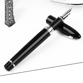Hercogs Classic Fountain Pen 911 Liela Haizivs Formas Noble Black Full Metal Irīdija Vidējā Nib Rakstīšanas Pildspalva Biznesa Biroja Preces