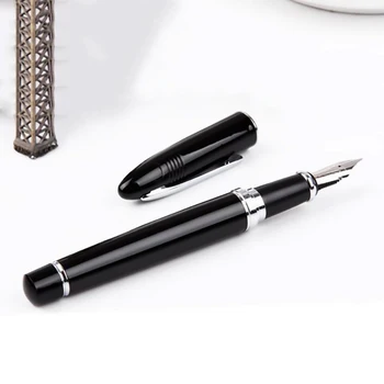 Hercogs Classic Fountain Pen 911 Liela Haizivs Formas Noble Black Full Metal Irīdija Vidējā Nib Rakstīšanas Pildspalva Biznesa Biroja Preces