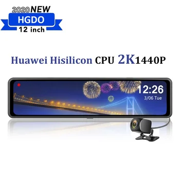 HGDO H60 Super HD, 2K 1440P Auto DVR Huawei Hisilicon PASŪTOT Automašīnu Kamera Dash Cam Video Ieraksti Atpakaļskata Spogulī, Sekretāra, ar Mount