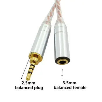 HIFI Līdzsvaru Audio Kabelis Vīriešu 2.5 mm līdz 3,5 mm 4.4 mm Sieviešu Austiņu Līnija Adapteri
