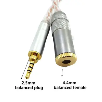 HIFI Līdzsvaru Audio Kabelis Vīriešu 2.5 mm līdz 3,5 mm 4.4 mm Sieviešu Austiņu Līnija Adapteri