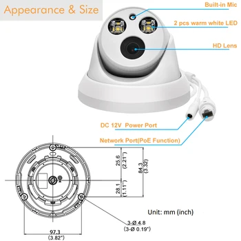 Hikvision Saderīgu ColorVu 5MP Dome POE IP Kamera 8MP Mājas Drošības CCTV Kameras 1080P IS 30m ONVIF H. 265 P2P Plug&play KĪN
