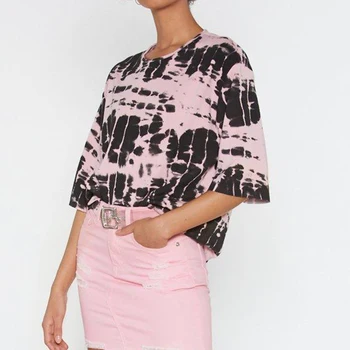 HiloRill Vasaras Sieviešu T 2020 Gadījuma Plats Īsām Piedurknēm O-Veida Kakla Dāmu Topi, T-Veida Krekli Harajuku Streetwear Iespiests T-Krekls