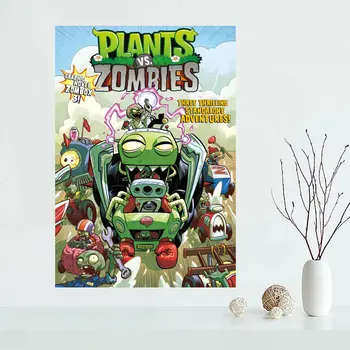 HOT Plants VS Zombies Plakāti Un Izdrukas Sienas, Attēlus Guļamistabai Mūsdienu Mākslas Plakātu Mājas Sienas Dekori Zīda Auduma Drāniņu bez rāmīša